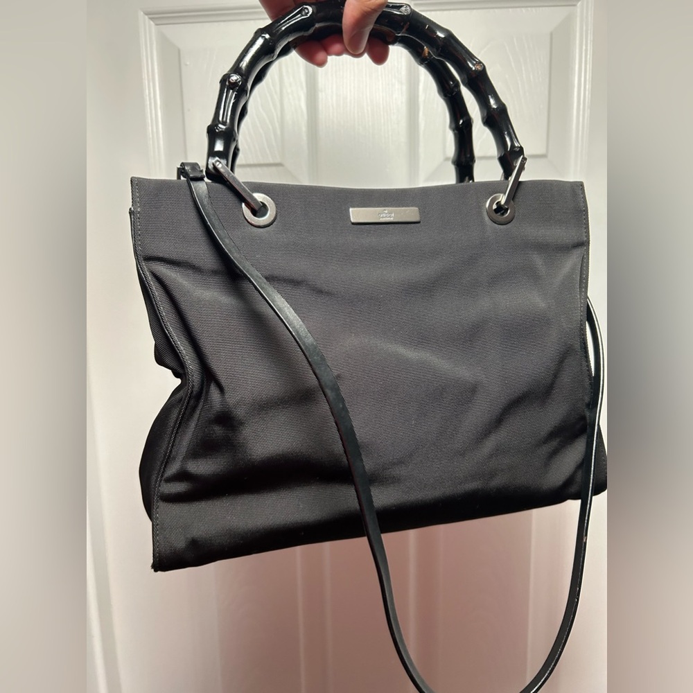 Vintage Gucci Nylon Bamboo Top Handle